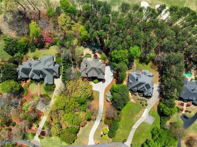 drone / aerial view with a residential view