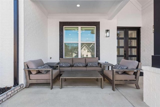 view of patio / terrace with an outdoor hangout area