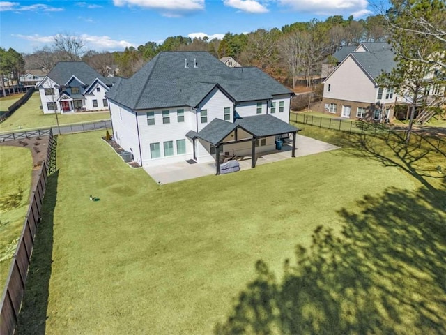 aerial view with a residential view