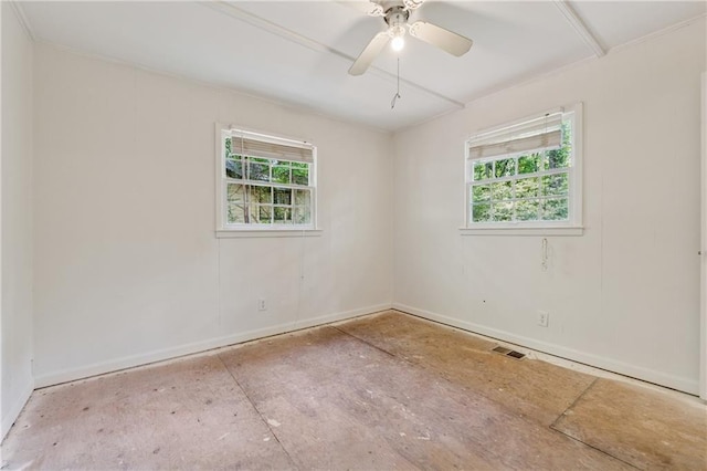 2015 Twelve Oaks Cir NW, Kennesaw, GA 30144 - empty room with ceiling fan, baseboards, a healthy amount of sunlight, and visible vents