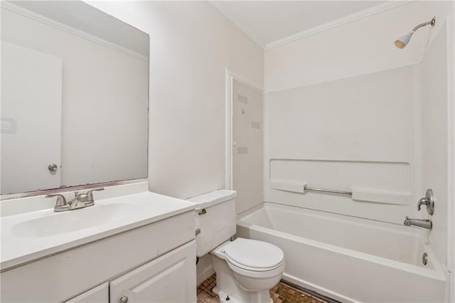 2015 Twelve Oaks Cir NW, Kennesaw, GA 30144 - full bathroom with toilet, vanity, crown molding, and shower / tub combination