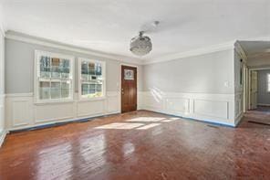 interior space with ornamental molding