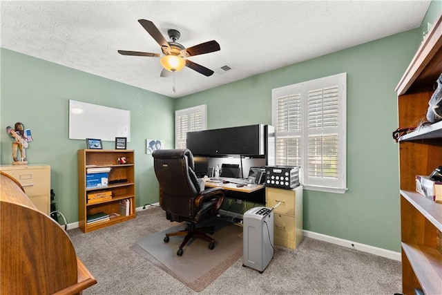 1083 Wash Lee Dr SW, Lilburn, GA 30047 - office space with a ceiling fan, carpet flooring, and a textured ceiling