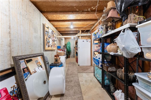 1083 Wash Lee Dr SW, Lilburn, GA 30047 - unfinished below grade area with freestanding refrigerator