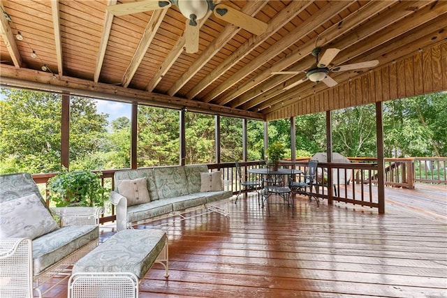 1083 Wash Lee Dr SW, Lilburn, GA 30047 - sunroom / solarium with ceiling fan and outdoor dining space