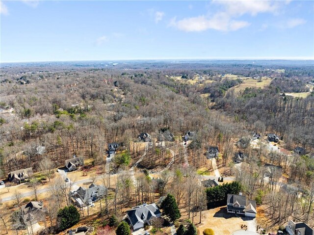 aerial view with a forest view