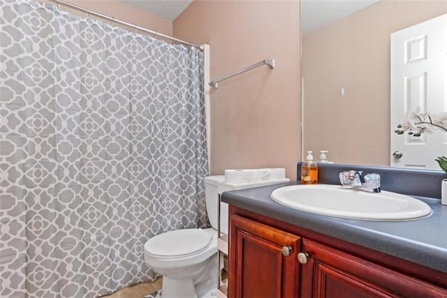 5865 El Segundo Way, Atlanta, GA 30349 - full bathroom featuring vanity, a textured ceiling, and a shower with curtain