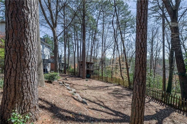 view of yard featuring fence
