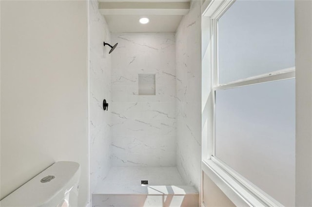 2081 Verbena St NW, Atlanta, GA 30314 - bathroom featuring a marble finish shower and toilet