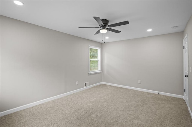 1819 Laurel Ridge Dr SW, Conyers, GA 30094 - spare room with recessed lighting, baseboards, ceiling fan, carpet, and a smoke detector
