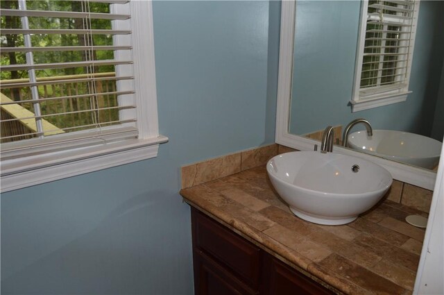 bathroom featuring a wealth of natural light and vanity