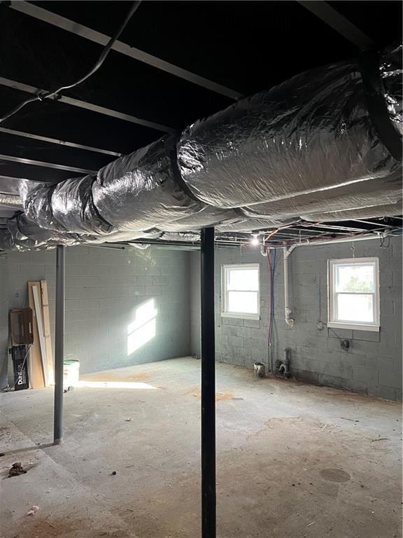 basement with a wealth of natural light