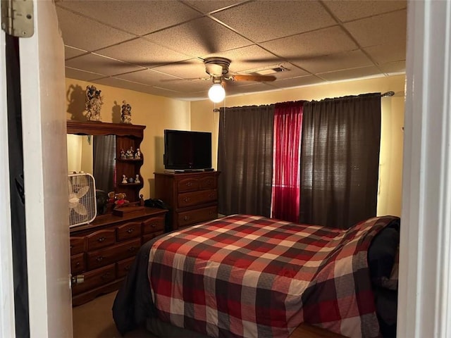 2195 Wilson Rd, Conyers, GA 30012 - bedroom featuring a drop ceiling and ceiling fan