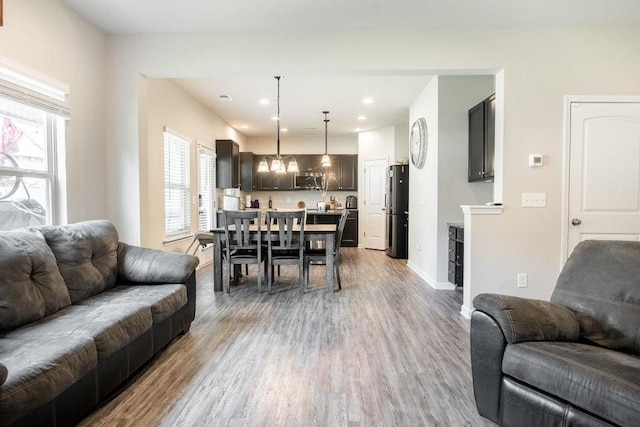 living room featuring hardwood / wood-style flooring