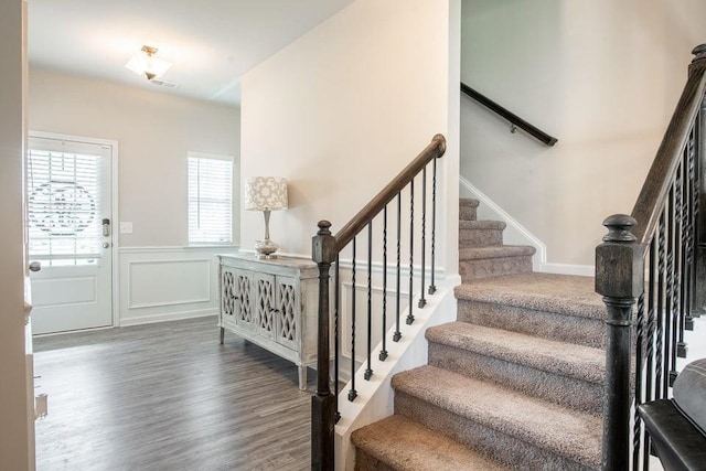 entrance foyer featuring hardwood / wood-style flooring