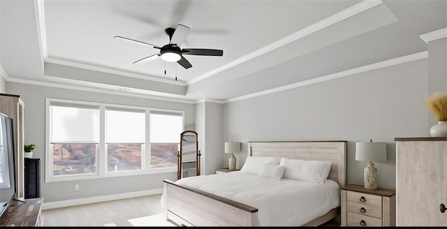 69 Saint Ives Cir, Winder, GA 30680 - bedroom with a raised ceiling, ornamental molding, and ceiling fan