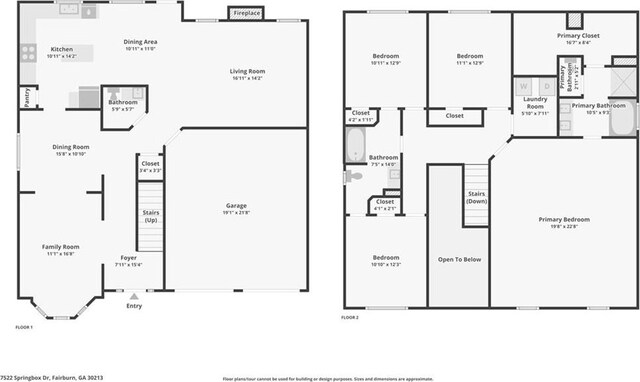7530 Springbox Dr, Fairburn, GA 30213 - view of property floor plan