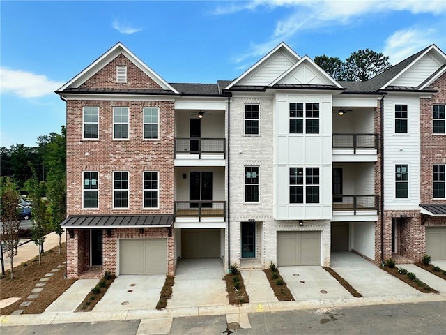 exterior space with a garage