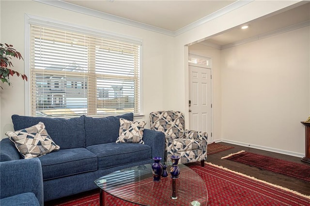 3469 English Elm Way, Loganville, GA 30052 - living area featuring baseboards and ornamental molding