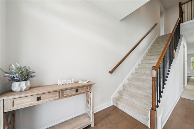 staircase with baseboards