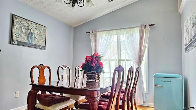 2233 Hansford Pass, Buford, GA 30519 - dining space with vaulted ceiling, a textured ceiling, and wood finished floors