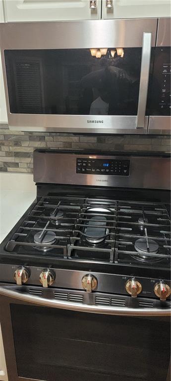 interior details with stainless steel appliances