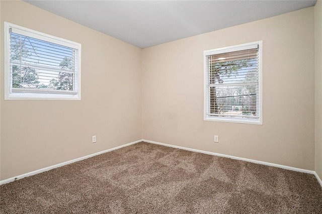 carpeted empty room with a healthy amount of sunlight