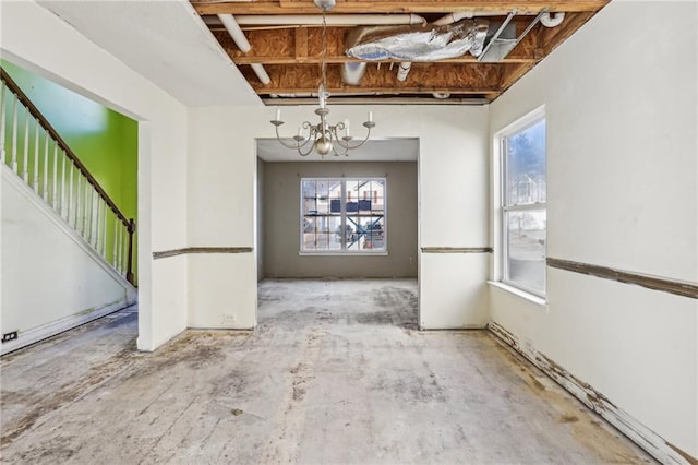 view of unfurnished dining area