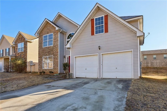 view of property with a garage