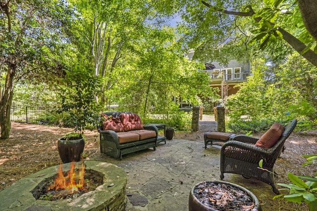 2190 Stephen Long Dr NE, Atlanta, GA 30305 - view of patio featuring a fire pit