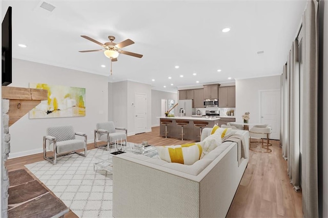 475 Azalea Xing, Dallas, GA 30132 - living area with baseboards, a ceiling fan, and recessed lighting