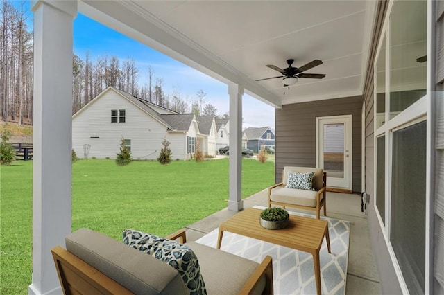 475 Azalea Xing, Dallas, GA 30132 - view of patio featuring outdoor lounge area and ceiling fan