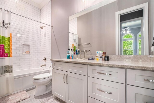 850 Cog Hl, Mcdonough, GA 30253 - bathroom with vanity, shower / tub combo, and toilet