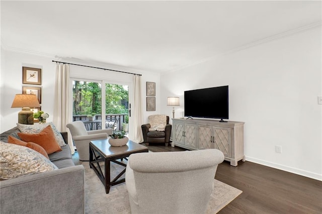 12 Ivy Rdg NE, Atlanta, GA 30342 - living room featuring ornamental molding and dark wood-style floors