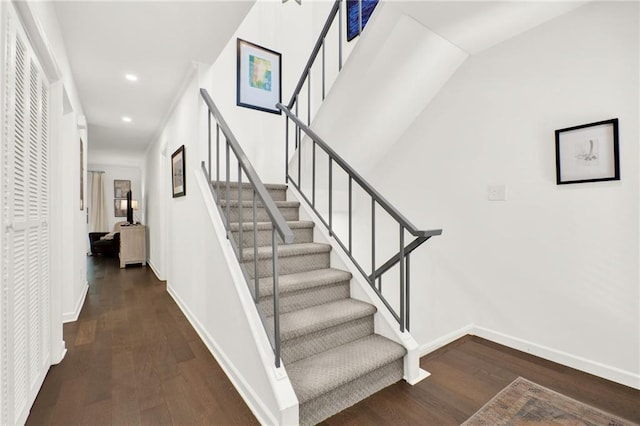 12 Ivy Rdg NE, Atlanta, GA 30342 - stairway with wood finished floors and recessed lighting