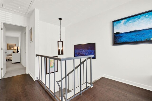 12 Ivy Rdg NE, Atlanta, GA 30342 - hall with an upstairs landing and dark wood finished floors