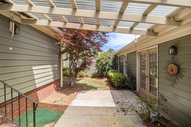 1484 Winston Pl, Decatur, GA 30033 - view of yard featuring a patio area, french doors, and a pergola