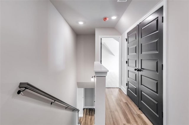 interior space with light hardwood / wood-style flooring