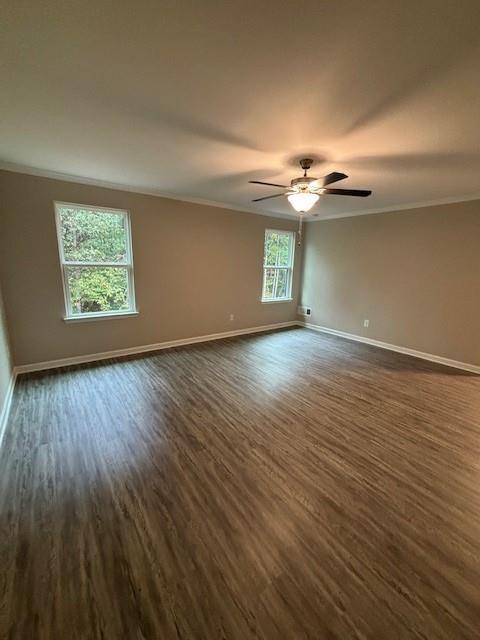 foyer with wood-type flooring and crown molding