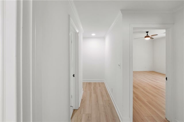 3649 Peachtree Rd NE Unit 305, Atlanta, GA 30319 - corridor featuring light wood-type flooring, crown molding, baseboards, and recessed lighting