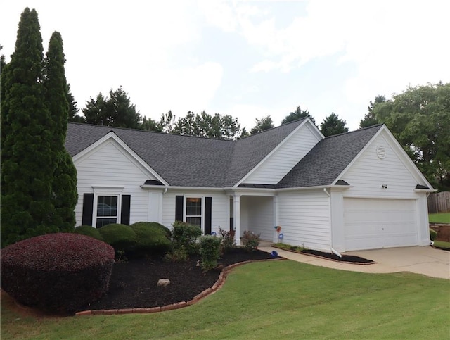 550 Sessingham Ct, Alpharetta, GA 30005 - view of front of home featuring an attached garage, driveway, a shingled roof, and a front lawn