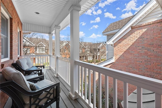 balcony with a residential view