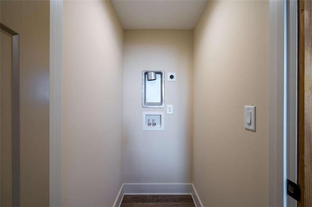 interior space with dark wood-type flooring