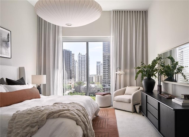 bedroom with parquet floors