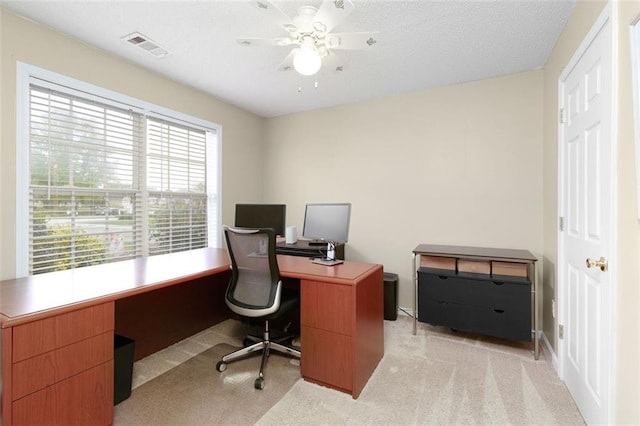 175 Prince Ct, Hiram, GA 30141 - office area featuring light carpet and ceiling fan