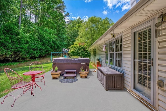 175 Prince Ct, Hiram, GA 30141 - view of patio featuring a hot tub