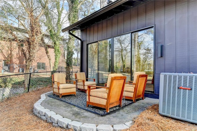 view of patio / terrace with central AC