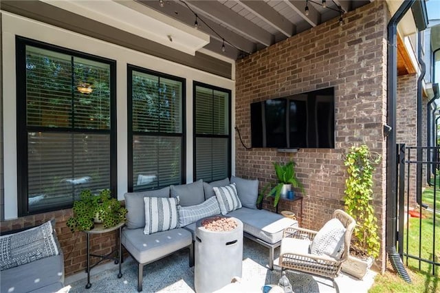 view of patio / terrace with an outdoor living space