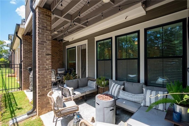 view of patio / terrace featuring an outdoor living space