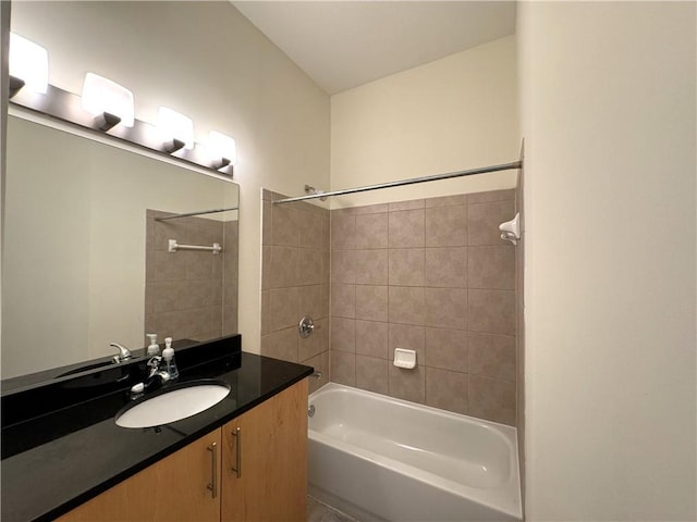 full bath featuring tub / shower combination and vanity